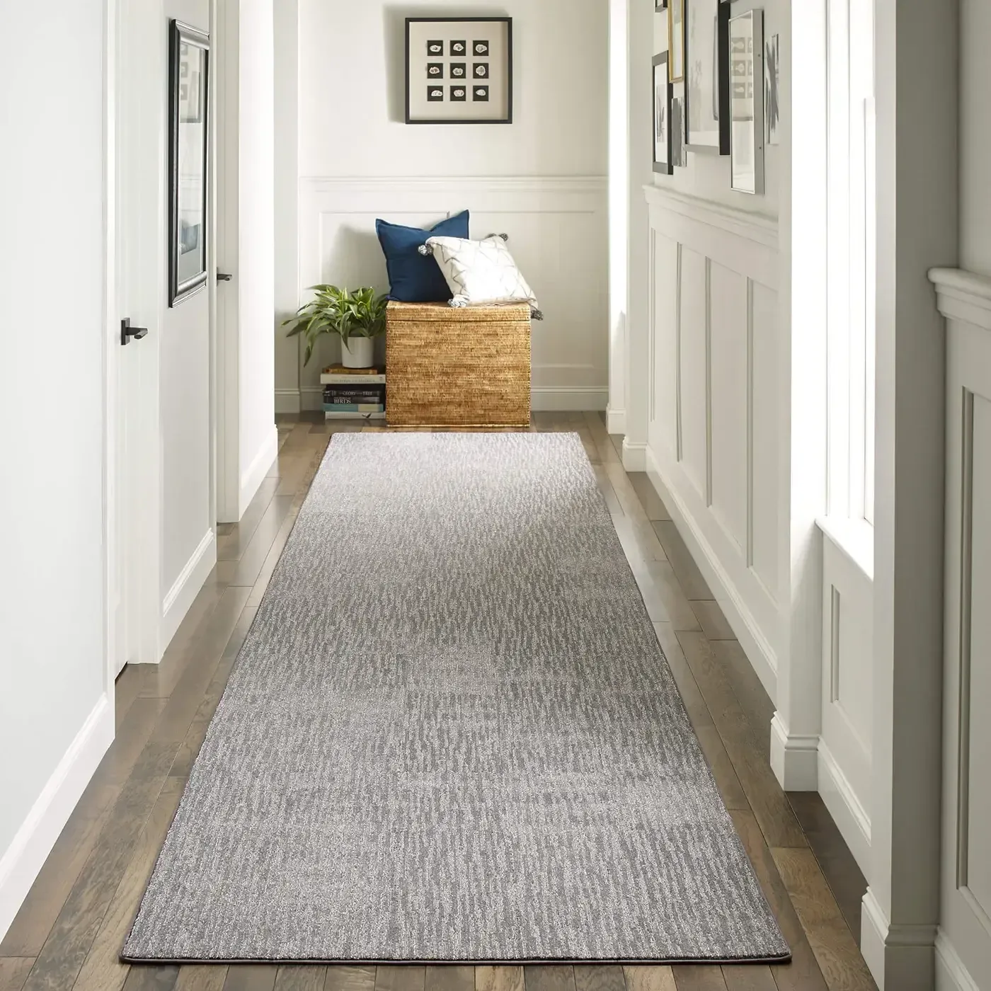 DynamicVision-HDE96-00501-Houndstooth-Hallway-2-V A long, grey Shaw Floors area rug | The Carpet Factory Super Store